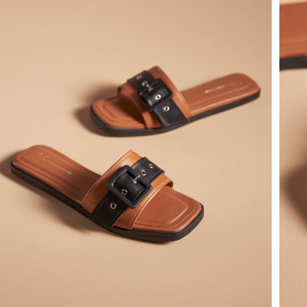Anthropologie Buckle Slide Sandals
